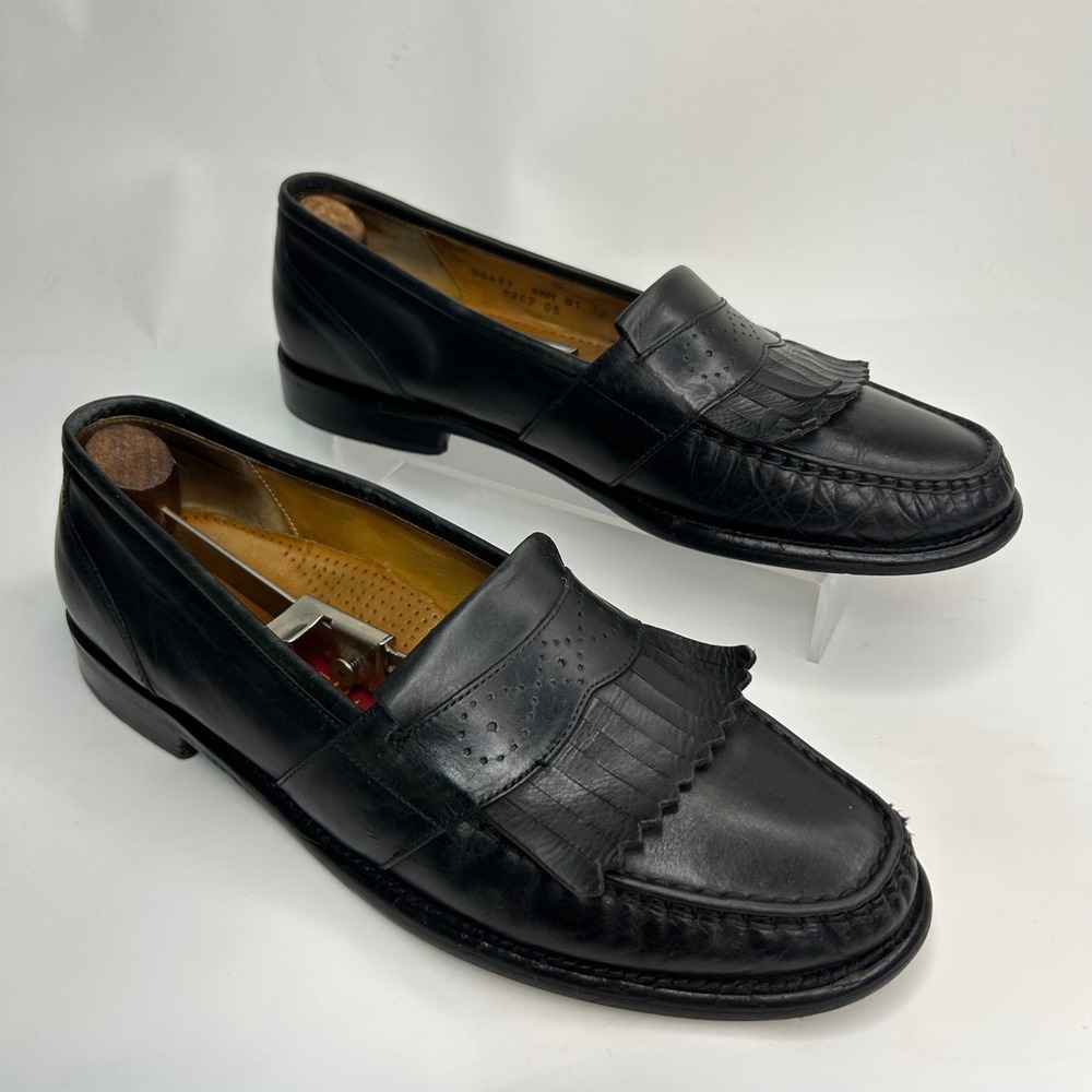 Cole Haan City Mens Black Leather Kiltie Loafers Dress Shoes 8262 Size 9.5 M